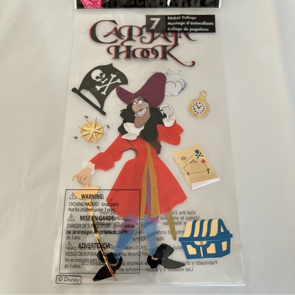 NWT Disney EK Success Captain Hook Peter Pan Dimensional Sticker Set - Picture 3 of 6